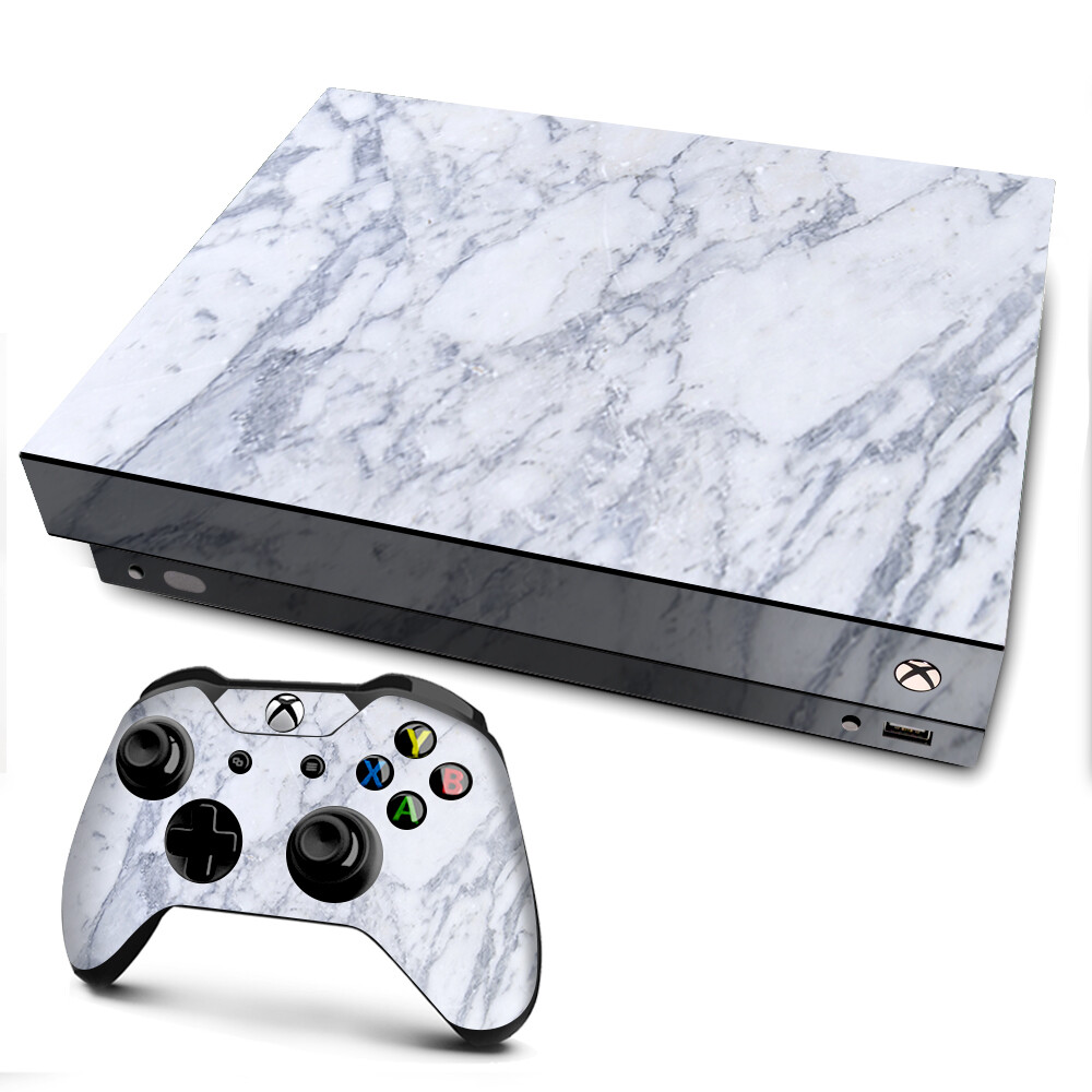 Xbox One X Console Skins Decal Wrap ONLY Grey White Standard Marble