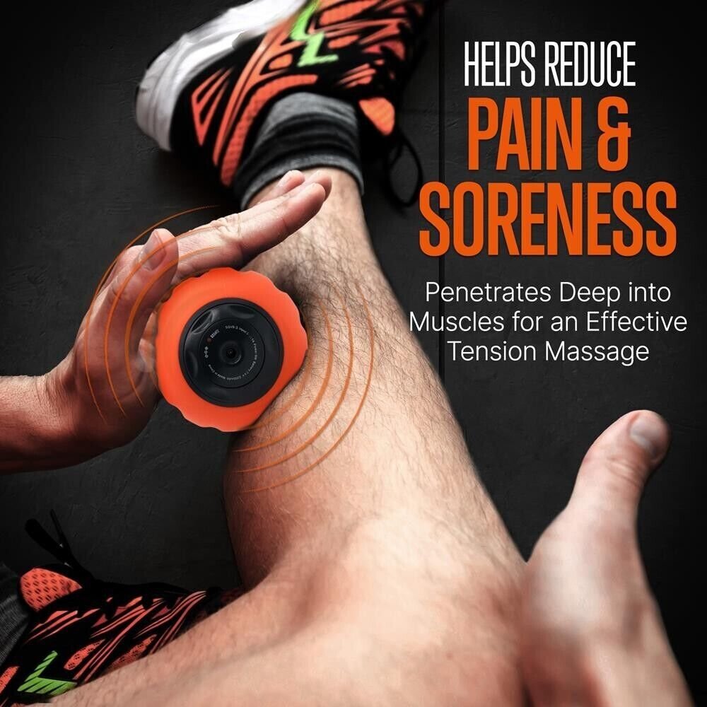 SQUATZ Peanut Vibrating Massage Ball, Deep Tissue Trigger Point Therapy (Orange)