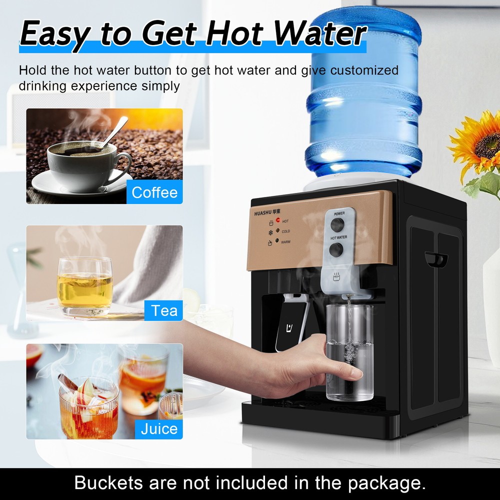 Countertop Water Dispenser Top Loading Hot Cold Water Cooler Drinking Machine
