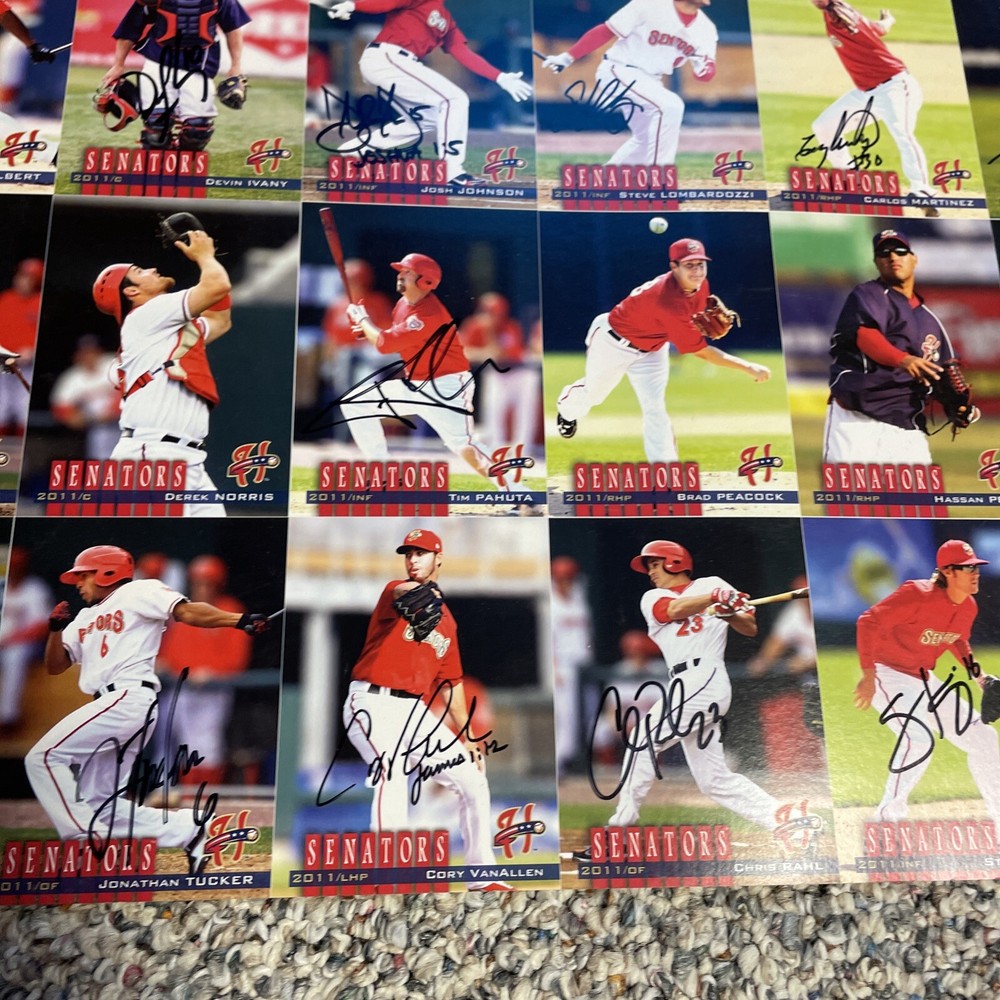 2011 Harrisburg Senators team sheet autographed