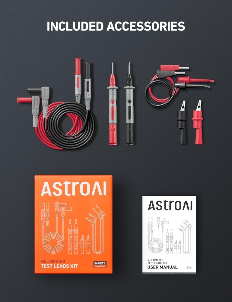 Professional 8-Piece Leads Set for Multimeters - 1000V, Ideal for DIY Users