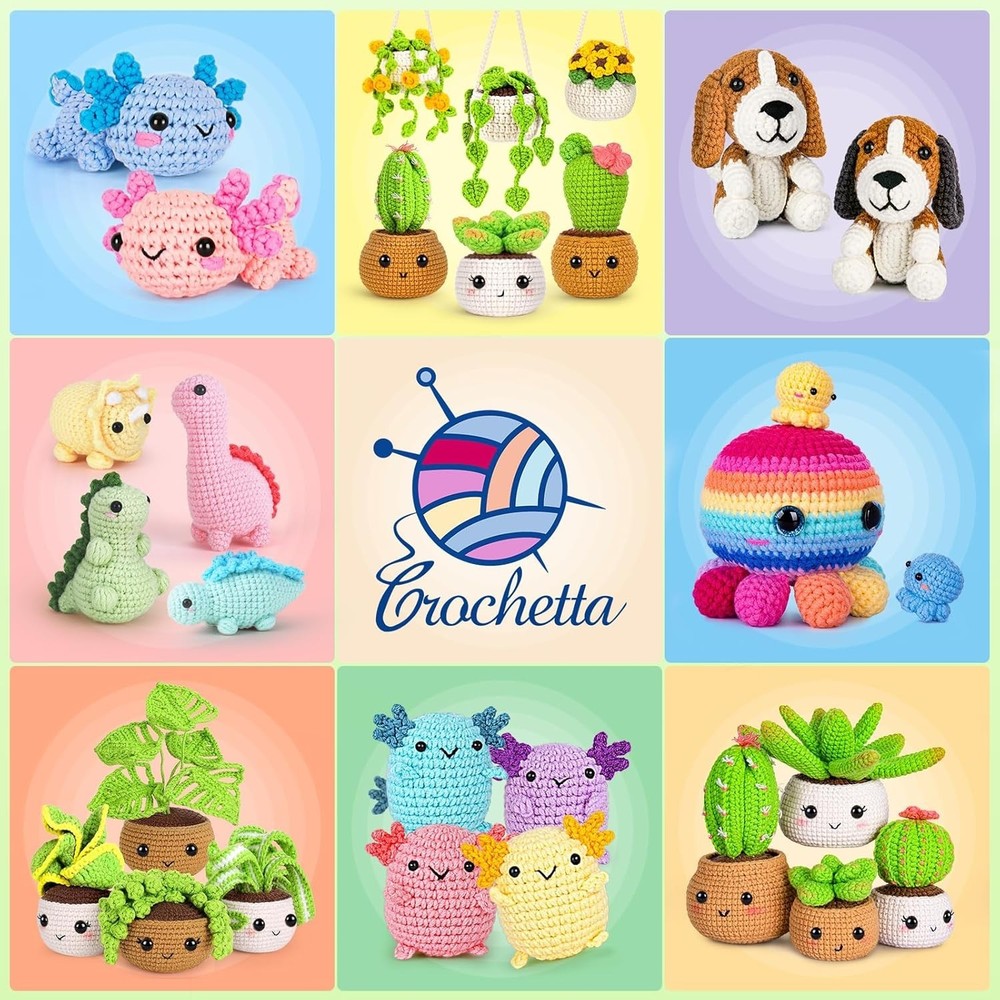 Crochet Plants Kit for Beginners: 6 Hanging Plant Patterns with Video Tutorials