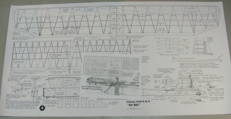Model Airplane Plans (FF): DA BOX 40"ws for 1/2A-A Engine by Fred Salmon