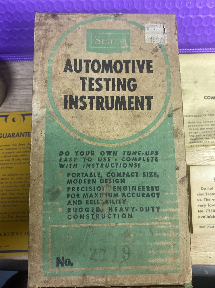 Vintage Sears Roebuck Co. Allstate Compression Tester #26162-1 In Box