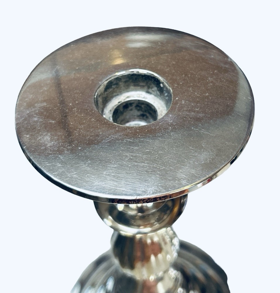 Silver Plated Candlestick Pair Heavy Quality Georgian Style