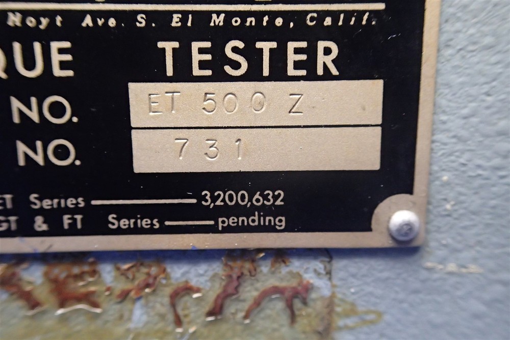 TORQUE CONTROLS TORQUE TESTER MODEL No. ET500Z