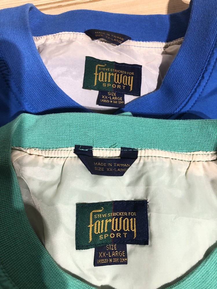 2 Vintage Steve Stricker Fairway Sport Golf Pullovers/ Windbreakers Men's 2XL