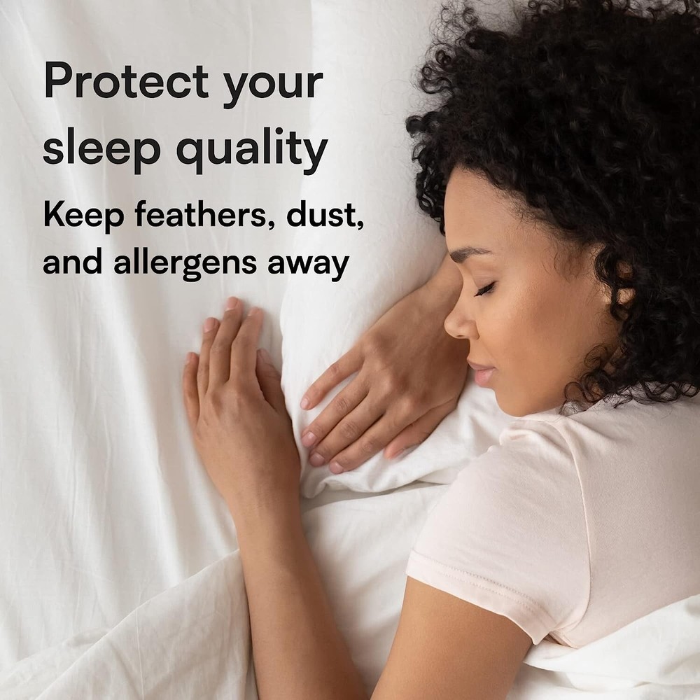 4 Pack Of Pillow Protectors With Zipper Queen Size Effective Dust Protector