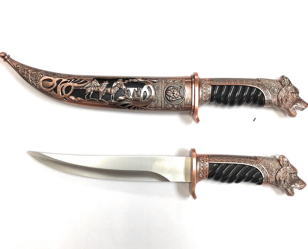 14'' WOLF HUNTING KNIFE WITH SCABBARD
