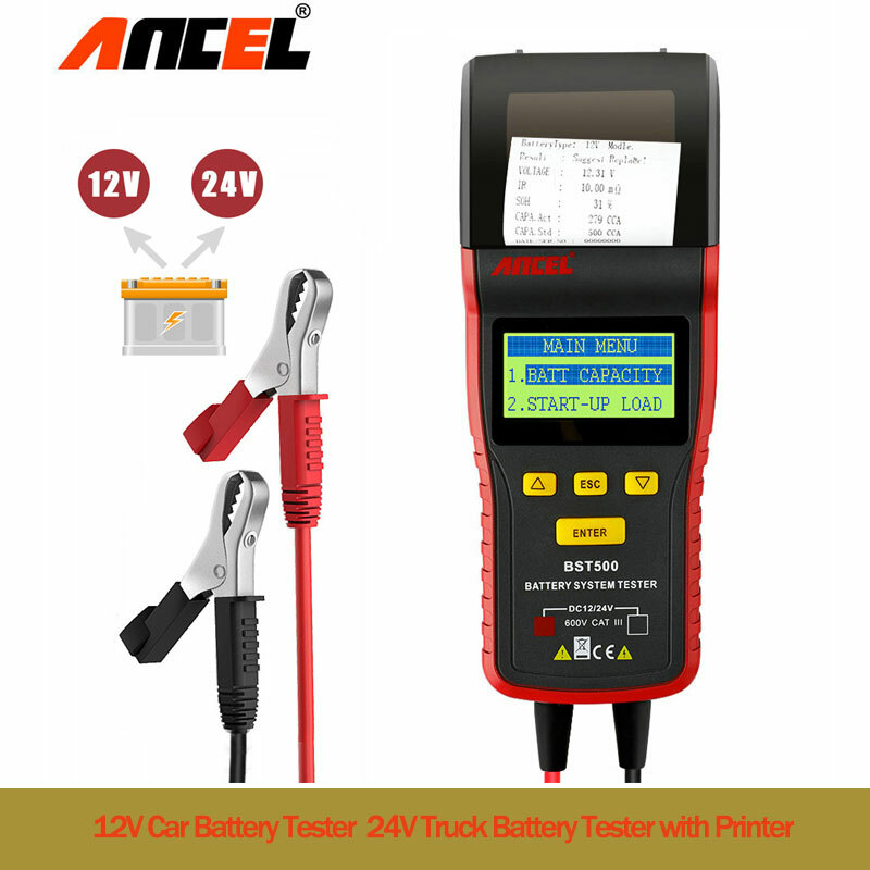 ANCEL BST500 Car Battery Tester Cranking Charging System Analyzer with Printer
