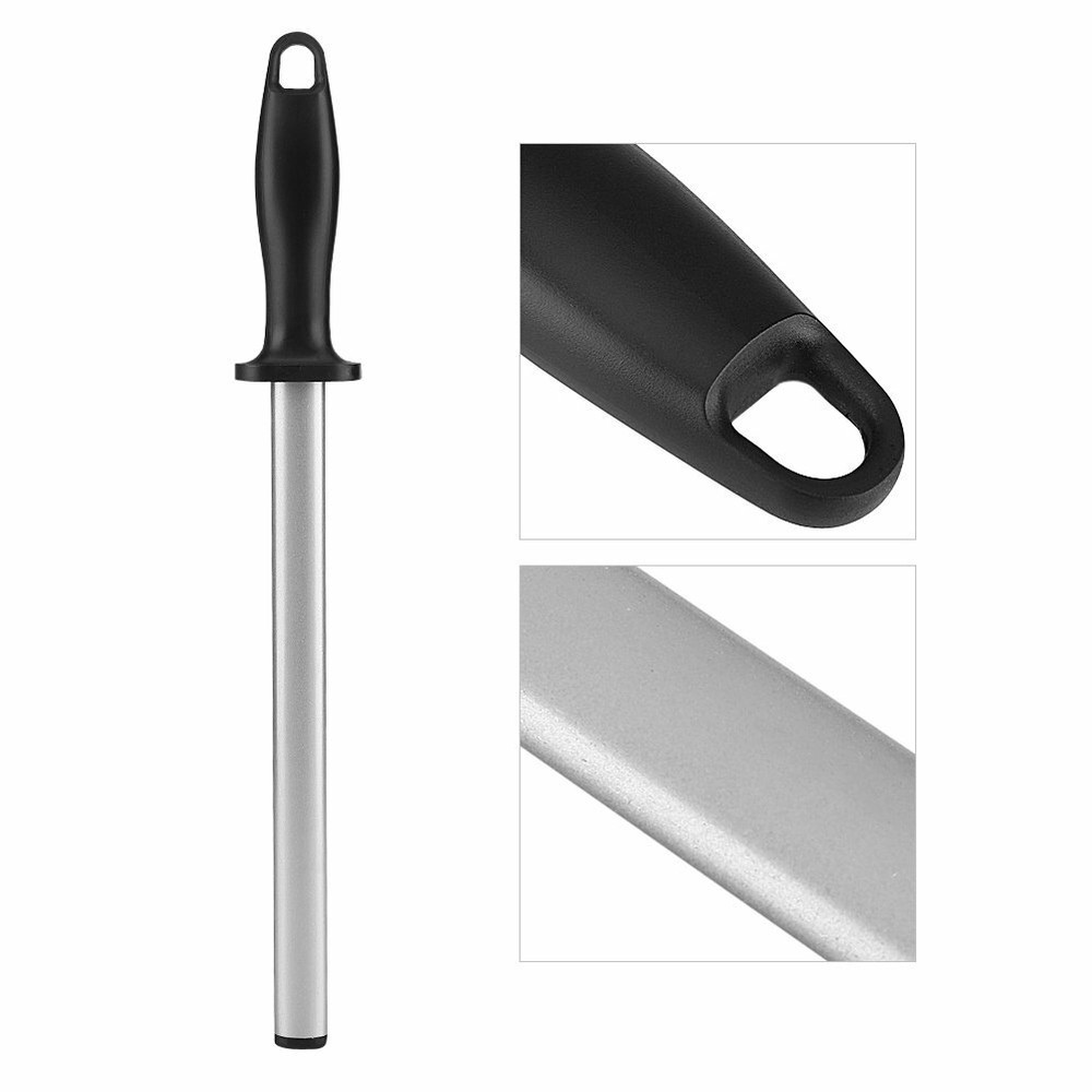 New 12" Diamond Knife Sharpener Rod Kitchen Sharpening Tool With Handle