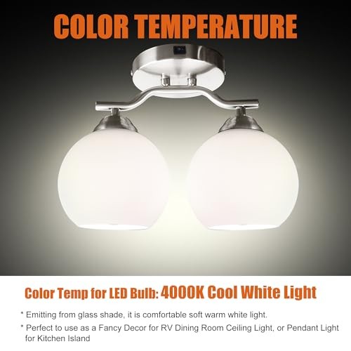 12V RV Pendant Dining Table Light with Replaceable Bulb (2 X E26 Bulb