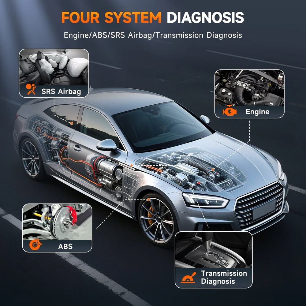 Automotive Battery Tester OBD2 Scanner Scan Tool ABS SRS TCM Engine Code Reader