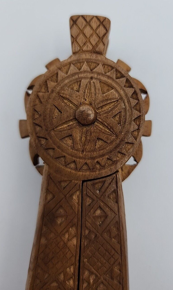 Scandinavian Wood Intricately Carved Nutcracker ca 8" Long