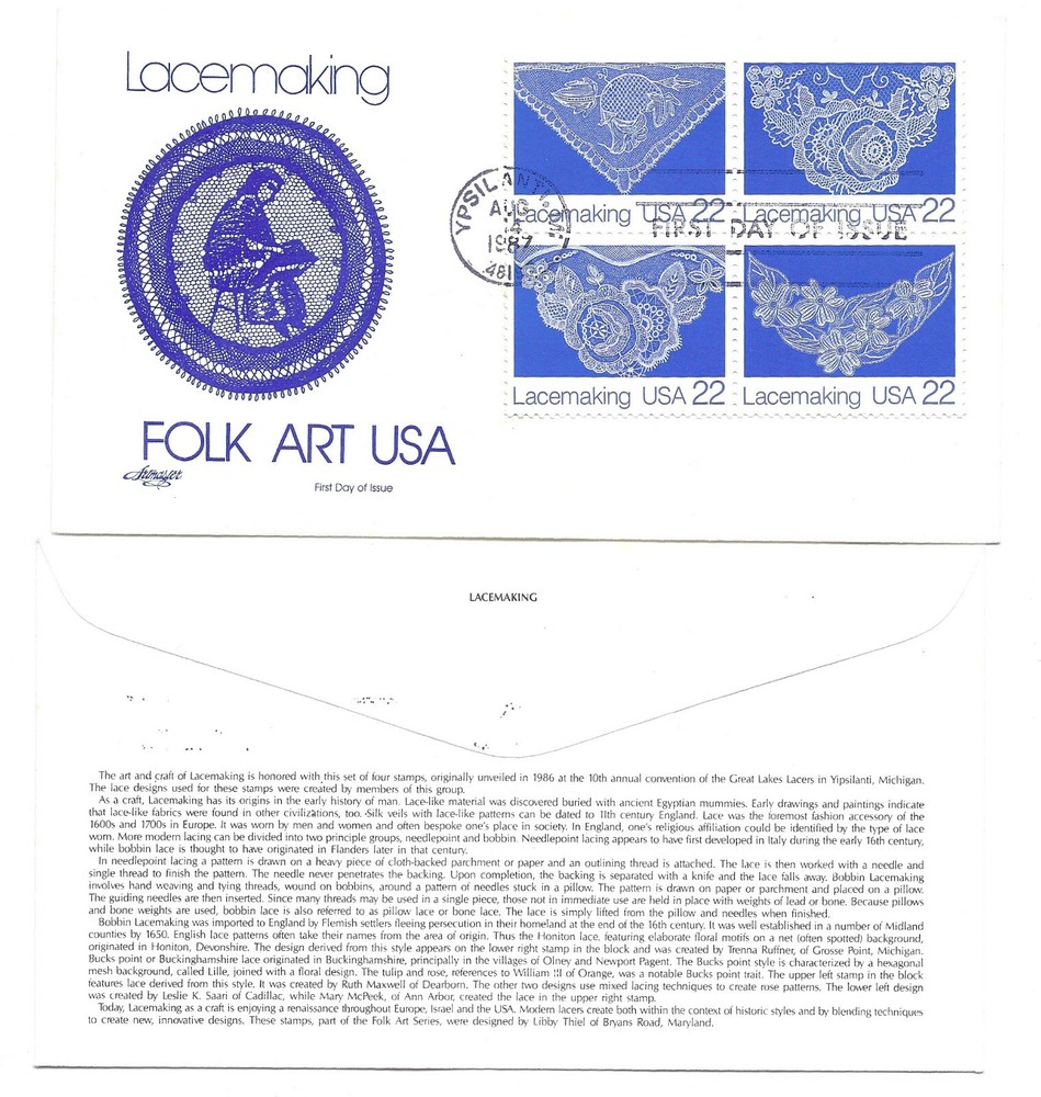 2351-54 Lacemaking Artmaster block of 4 FDC