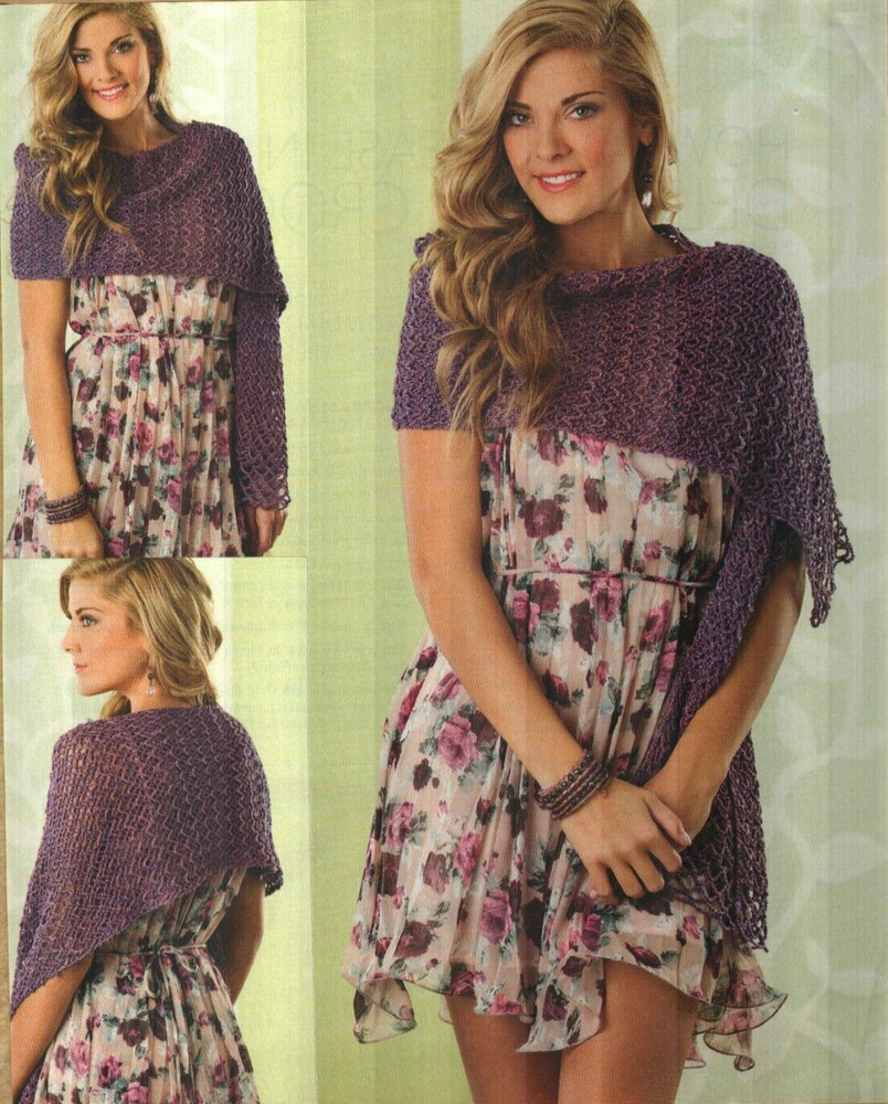 CHAIN-LINK SHAWL WRAP WOMEN'S CROCHET PATTERN INSTRUCTIONS