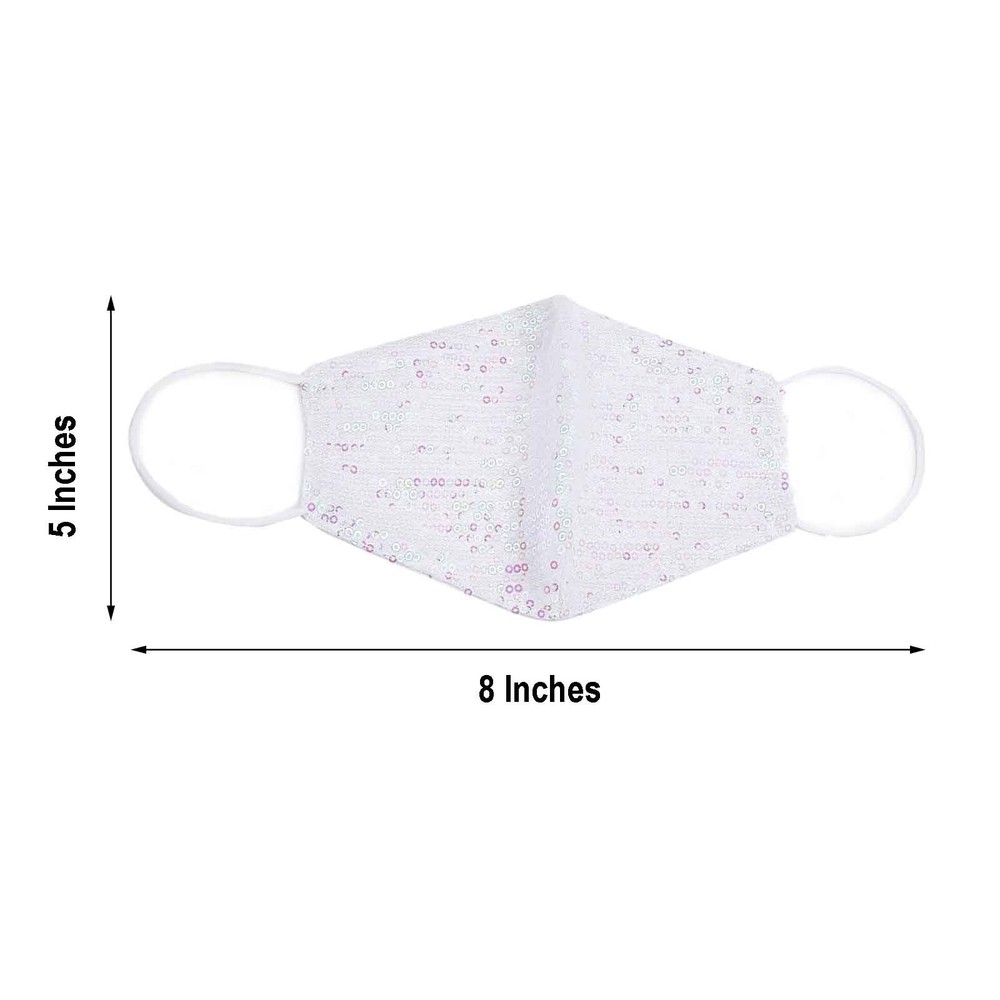 5 FACE MASKS Sequined Cotton Breathable Earloop PPE Safety Protective Covers