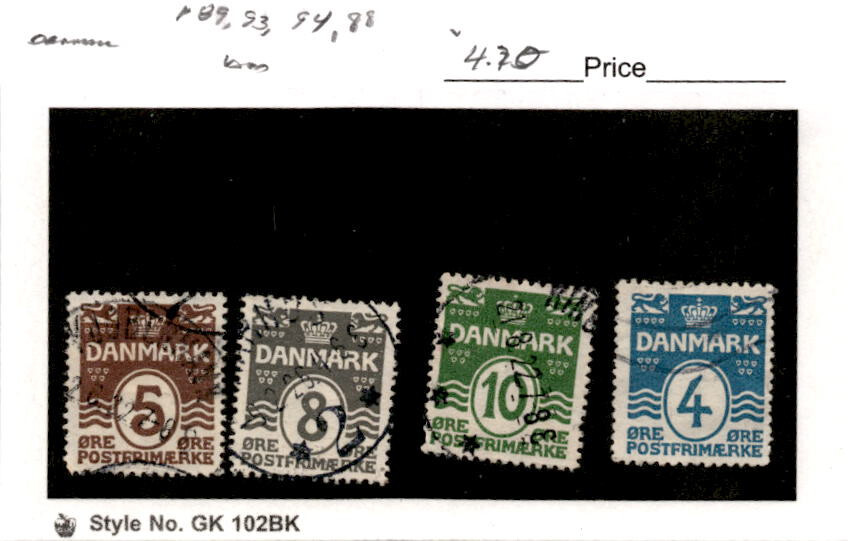 Denmark, Postage Stamp, #89, 93-94, 88 Used, 1921 (AC)