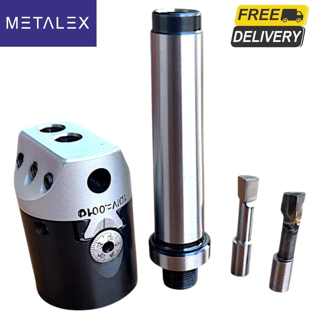 1.5" Precision Adjustable Boring Head Set With MT2 Shank & HSS Carbide Tool Bit