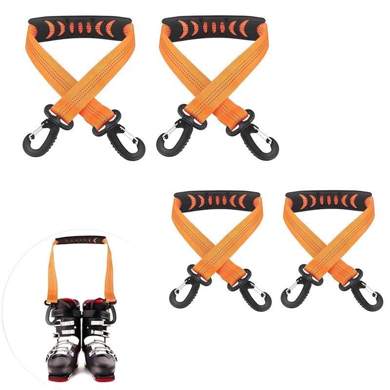 Pack of 4 Polyester Ski Boot Straps Suitable for Nonslip Walking on Snow