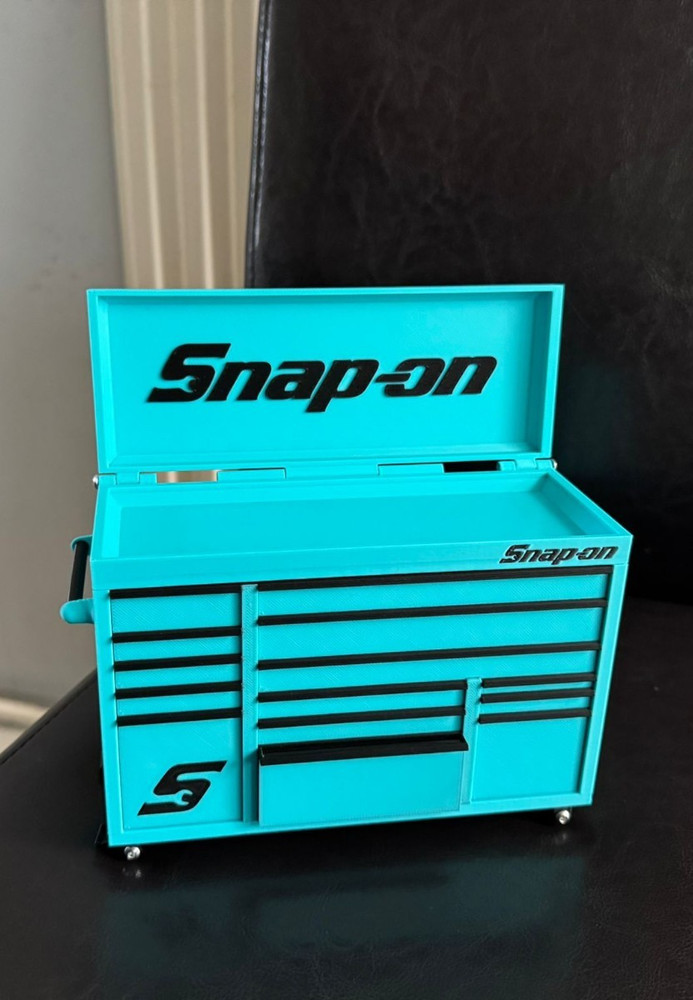Snap-On Mini High Quality 3D Printed Toolbox (Turquoise)