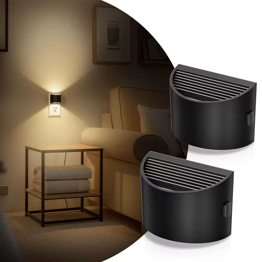 Plug-In Night Light W/ Dusk-To-Dawn Sensor, 3000K Soft White, Adjustable Brightn