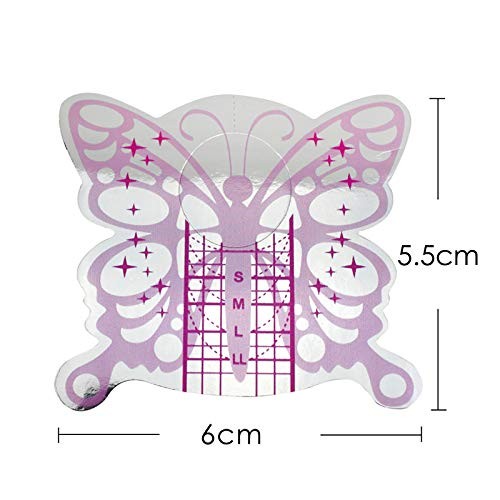 100Pcs Nail Forms Acrylic Extension Guide Sticker Butterfly