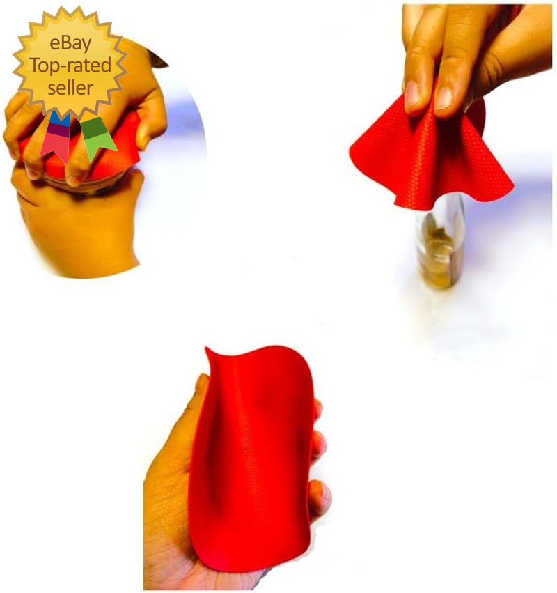 4Pcs Rubber Jar Opener Bottle Gripper Non Slip Pad Multi-Function Can Opener