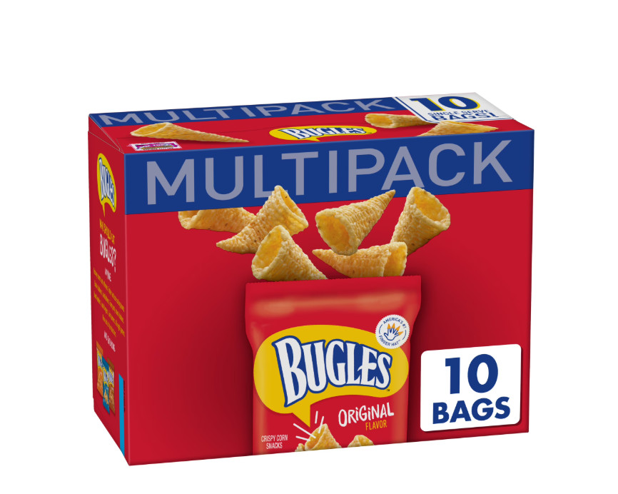Bugles Original Crispy Corn Snacks – Party Multipack, 10 Count, 8.75 oz