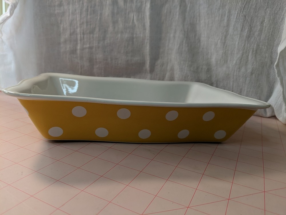 Cerutil Stoneware Rectangular Baking Dish - 11.5" x 8.5" - Yellow & White