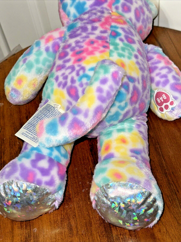 2019 Build A Bear Pastel Rainbow Leopard Teddy Plush