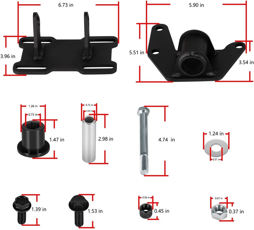 LS Conversion Engine Swap Mounts Adjustable w/ Hardware For GM Body 1978-1988