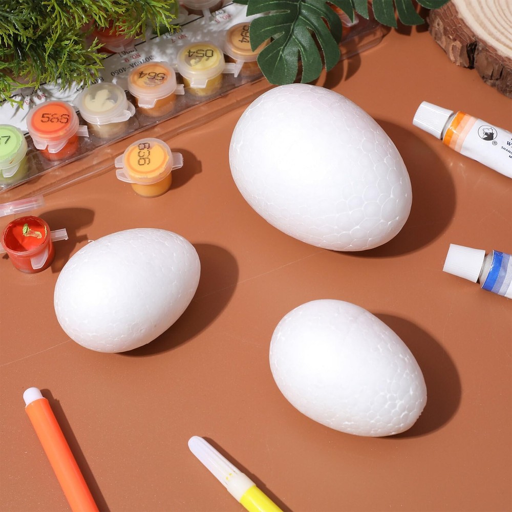 40 Pcs Foam Easter Eggs for Crafts - 6cm & 8cm Blank - Paintable Polystyrene ...