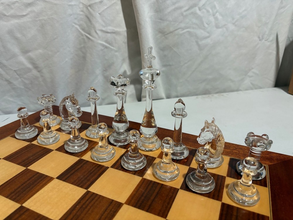 Vintage Glass Chess Set