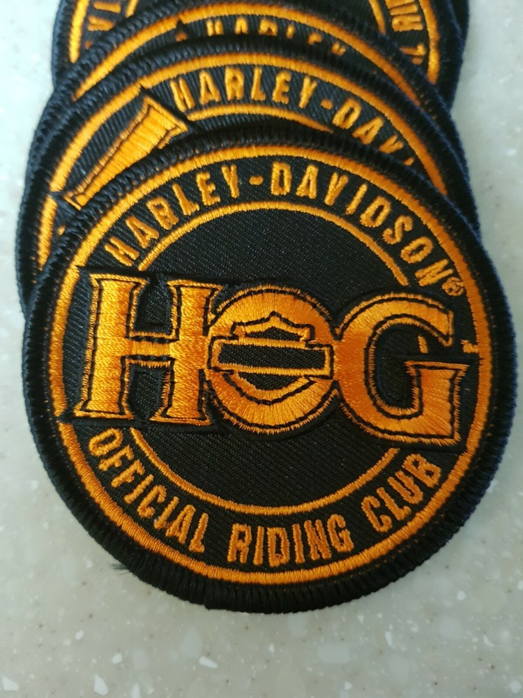 Genuine HARLEY DAVIDSON 3 inch "HOG" HOG EMBROIDERED PATCH