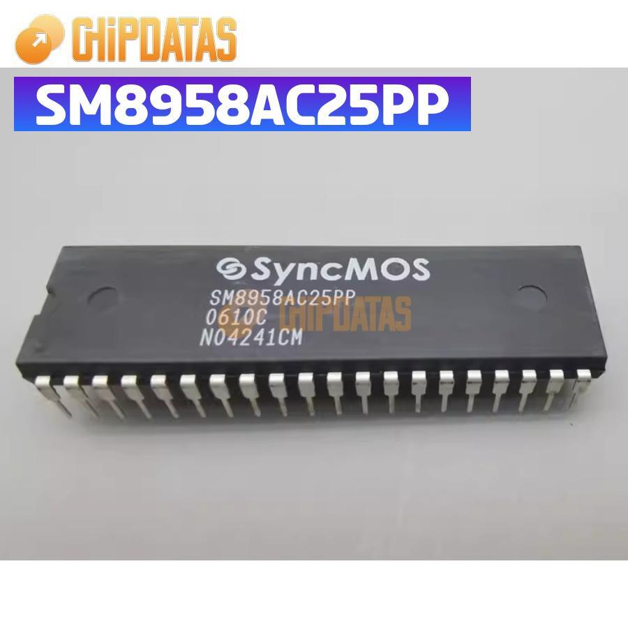 2PCS New SM8958AC25PP  GENUINE SYNCMOS DIP-40