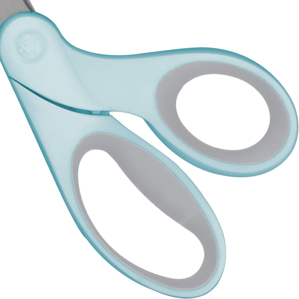 8" Fabric Sewing Scissors, Titanium Bonded, Bent, Blue, for Crafting, 1-Count