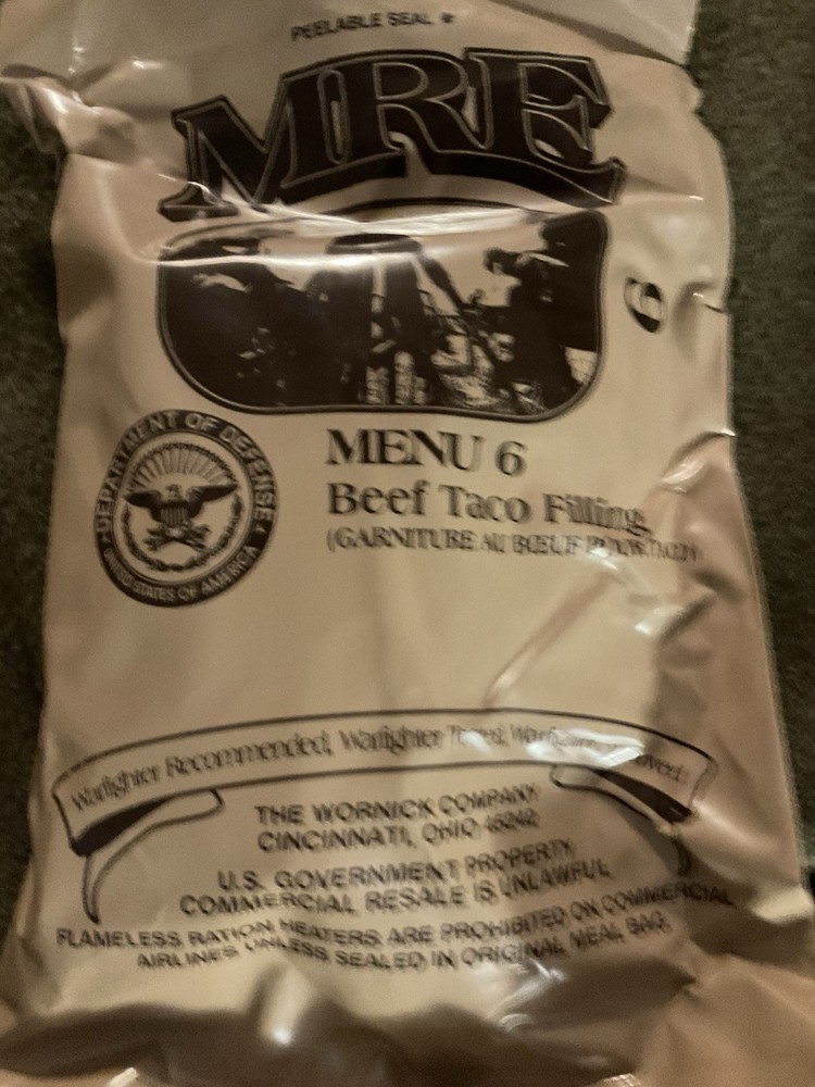 MRE Box A Menu 6 Beef Taco Filling