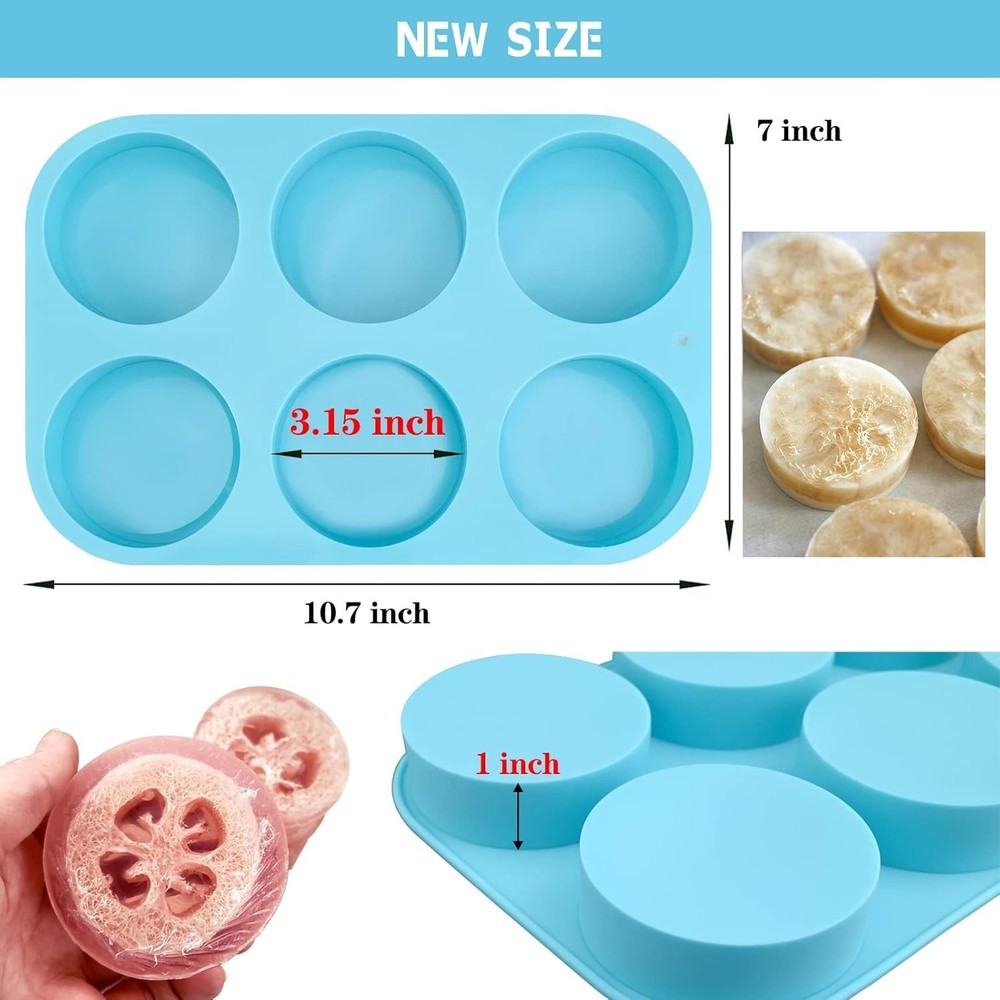 Durable Round Silicone Molds - 4oz Capacity for Bath Bombs & Steamer Soaps