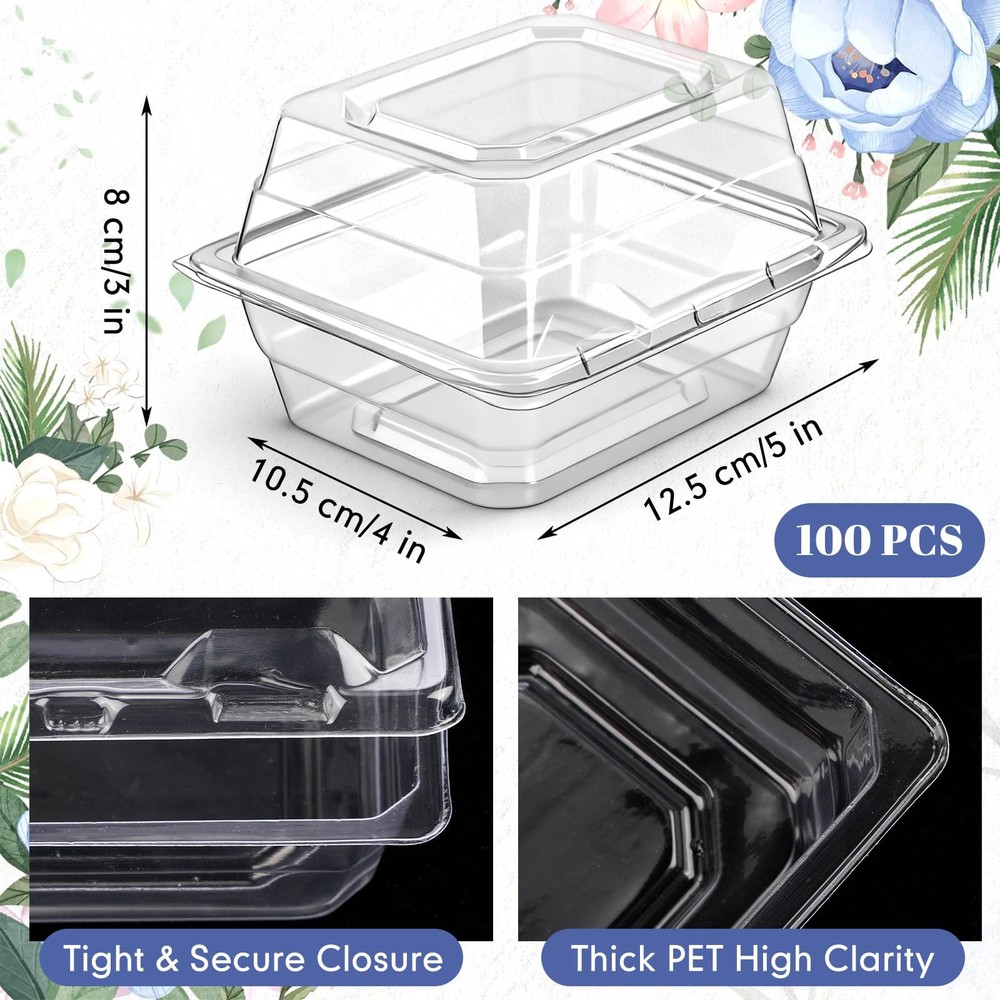 100 Pack Clear Plastic Flower Corsage Boxes Plastic Boutonniere Storage Clear...
