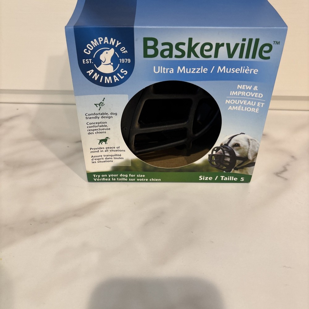Baskerville Ultra Muzzle Dog Training Accessory, New In Box, Size 5, Black