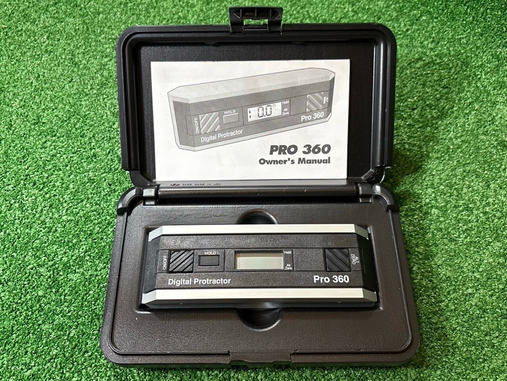 PRO 360 Digital Protractor Rectangular Head with Case & Owner's Manual