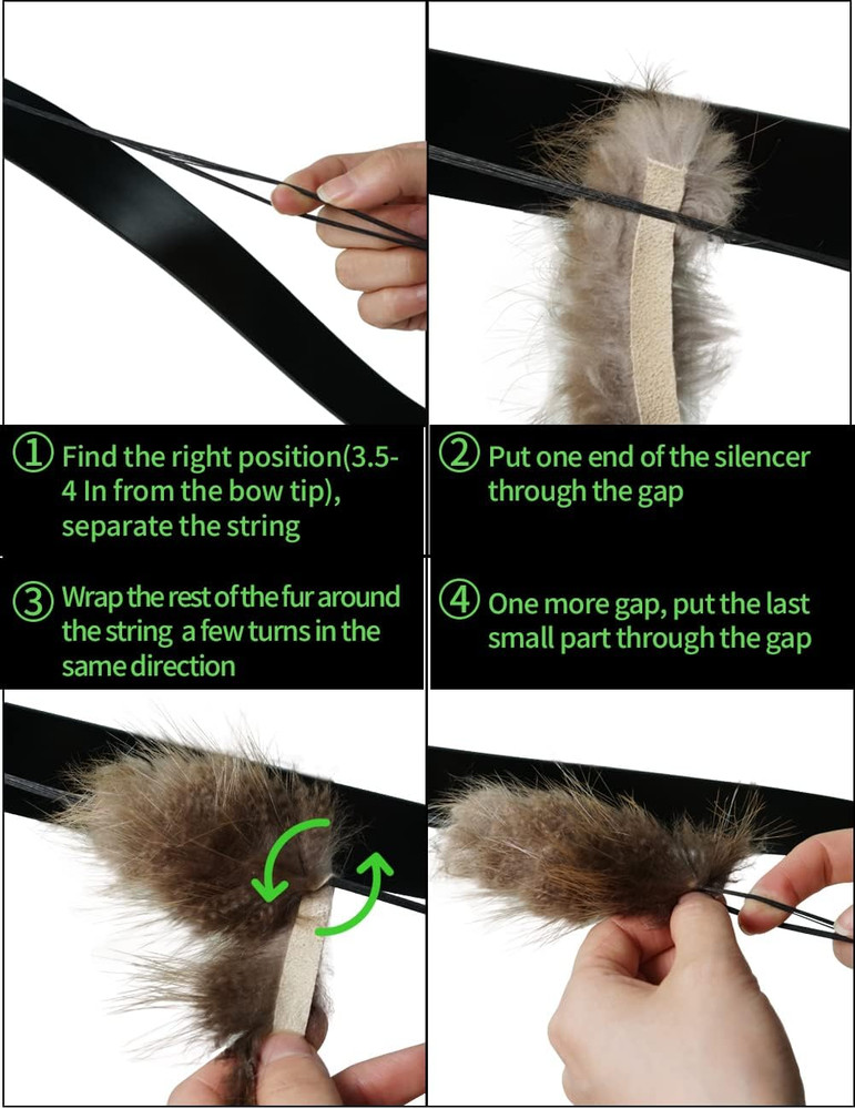 THREE ARCHERS 2Pcs String Silencer Traditional Archery Bowstring Dampeners Beave