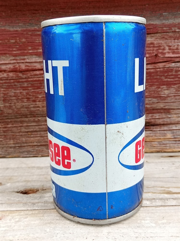 GENESEE LIGHT BEER - Vintage 12oz Steel Pull Tab Beer Can Red White & Blue