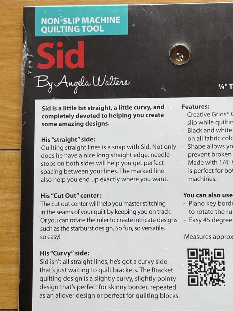 Creative Grids Non-Slip Machine Quilting Tool - Sid By Angela Walters