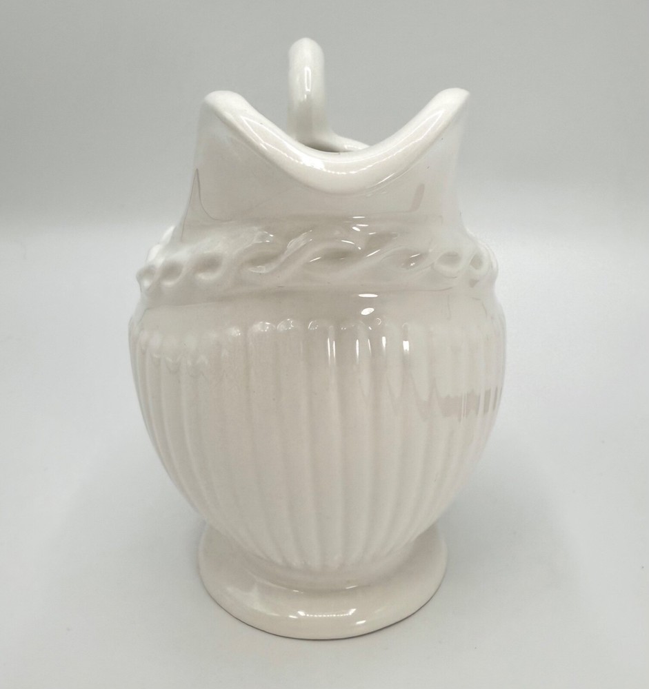 Villa Verde Kari Walmsley Solid White Creamer Ivy Leaf Handle J. Wilfred Sadek