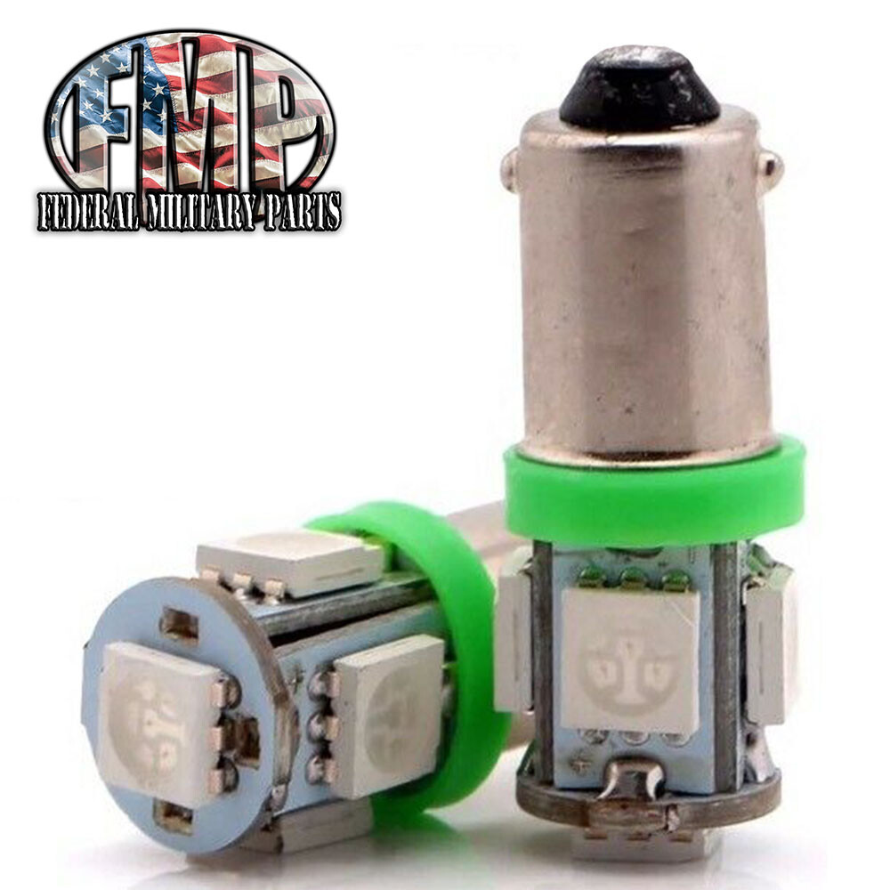 2 Humvee Dash Light Bulbs Green 24v LED M998 Original Humvee (Tm)