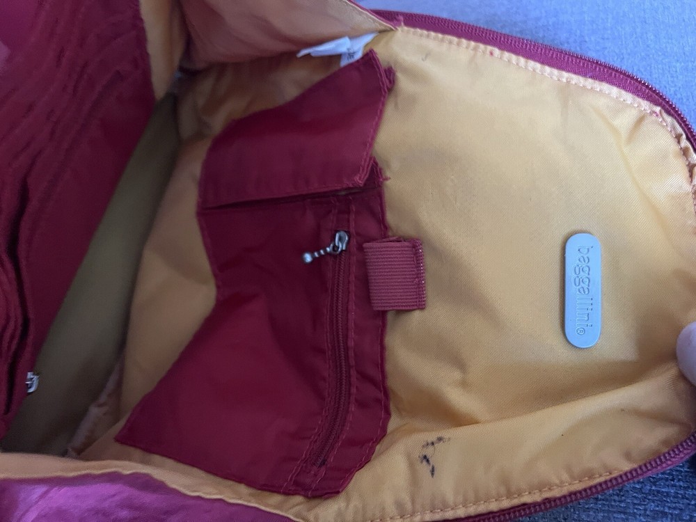 Baggallini Metro Convertible Backpack Nylon Rusty Red. Clean Inside/out