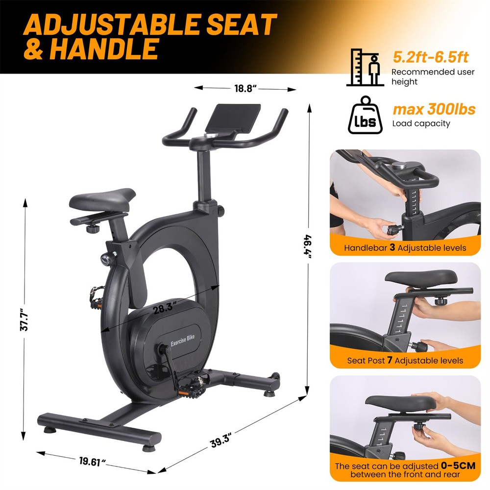 🔥Exercise Bike Electromagnetic Control Adjustable Handlebars Seat for Home Card