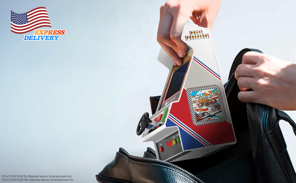 Pole Position Racing Player: Retro Mini Arcade Game Console with 2 Games